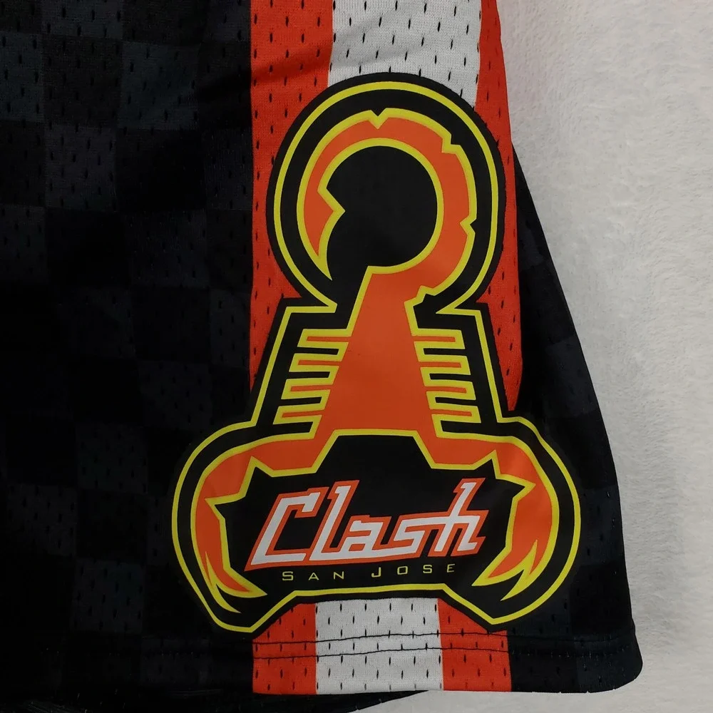 San Jose Clash Mitchell‎ & Ness MLS 2XL XXL Jersey Shorts Cut & Sew Logos NWT